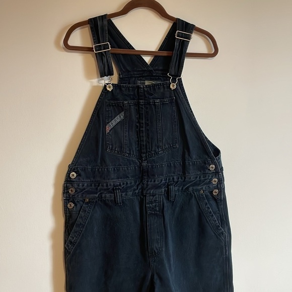 VTG Y2K Union Bay Denim Overalls Large Black Faded 90s 00s Jumper Cottagecore - Picture 3 of 16